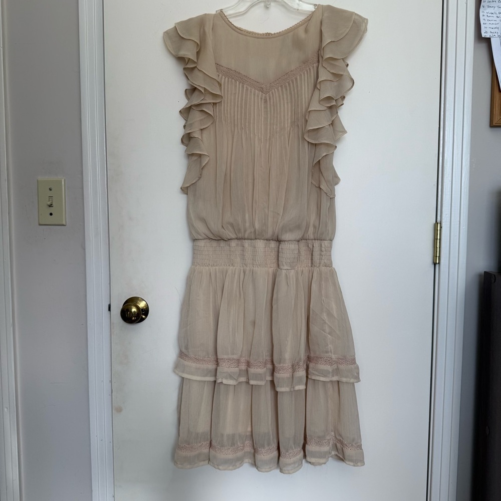 YAS  beige Ruffle dress